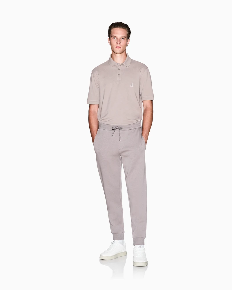 Armani Exchange - Regular fit cotton polo with logo, Man, Beige, Size: