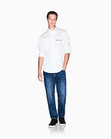 Armani Exchange - Regular fit shirt with embroidered logo, Man, White, Size: