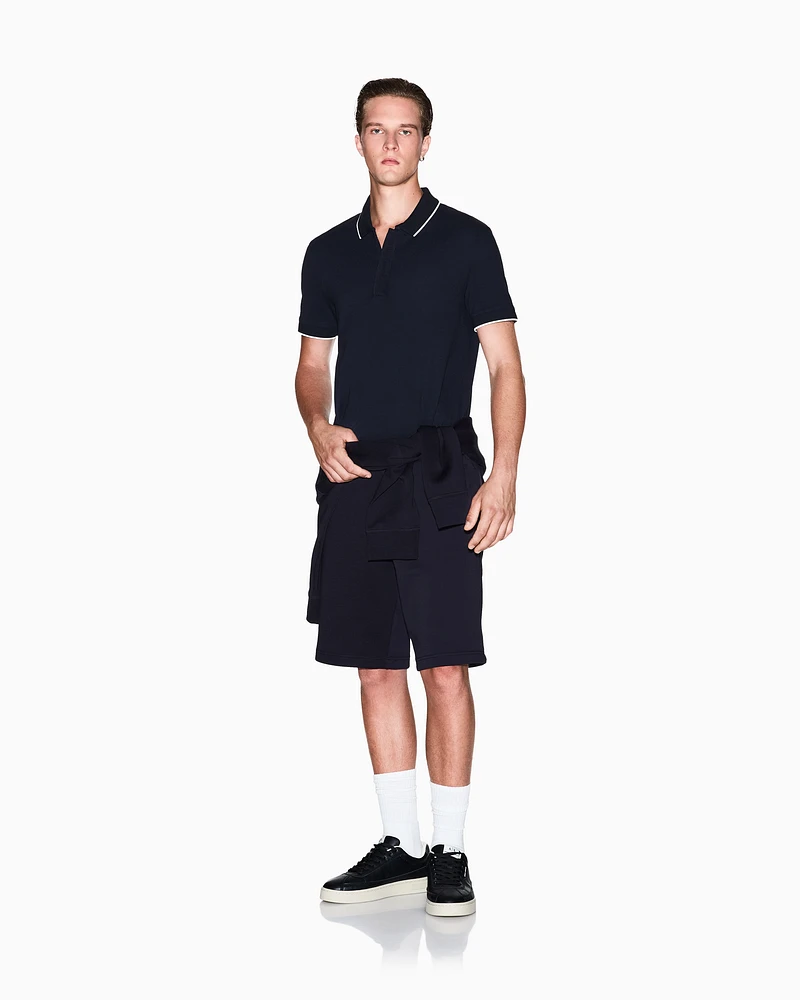 Armani Exchange - Slim fit polo with button insert, Man, Navy Blue, Size: