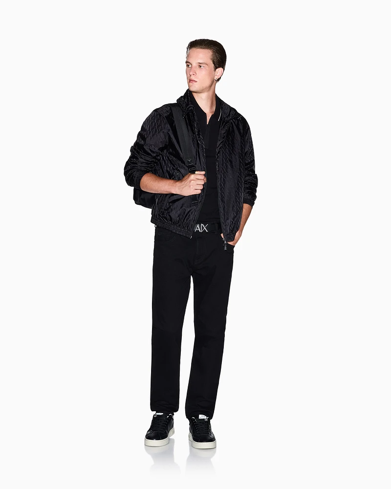 Armani Exchange - Slim fit polo with button insert, Man, Black, Size: