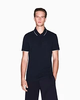 Armani Exchange - Slim fit polo with button insert, Man, Navy Blue, Size: