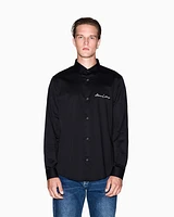 Armani Exchange - Regular fit shirt with embroidered logo, Man, Black, Size: