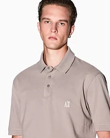 Armani Exchange - Regular fit cotton polo with logo, Man, Beige, Size: