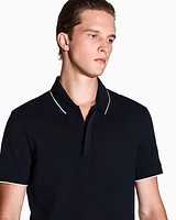 Armani Exchange - Slim fit polo with button insert, Man, Navy Blue, Size: