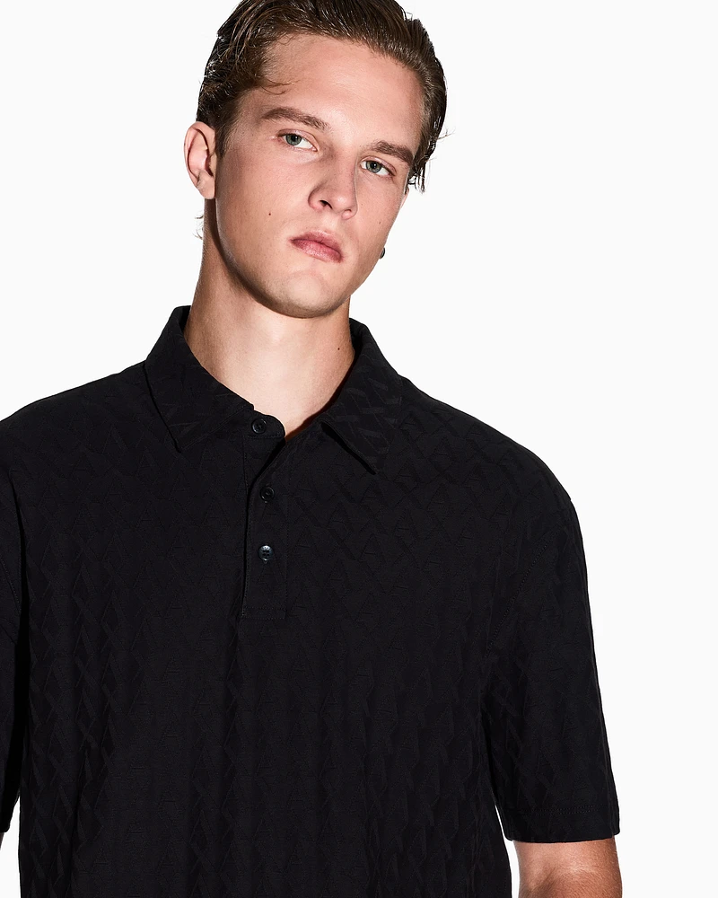 Armani Exchange - Regular fit polo shirt mercerised cotton, Man, Black, Size: