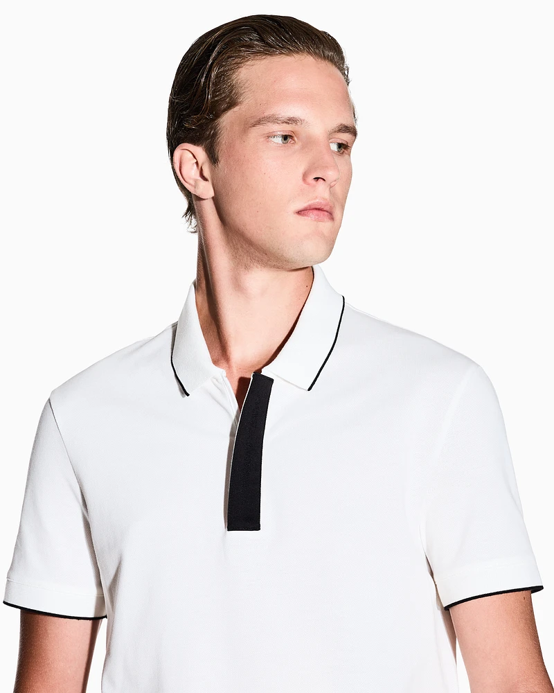 Armani Exchange - Slim fit polo with button insert, Man, White, Size: