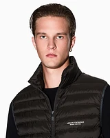 Armani Exchange - Full zip sleeveless down jacket, Man, Brown, Size: