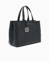 Armani Exchange - Handbag with allover logo, Woman, Black, Size: TU