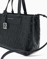 Armani Exchange - Handbag with allover logo, Woman, Black, Size: TU