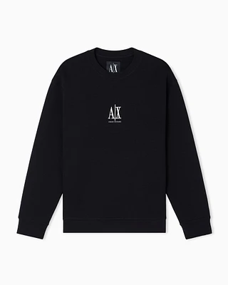 Armani Exchange - Crewneck sweatshirt with embroidered logo, Man, Black, Size: