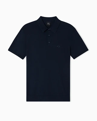 Armani Exchange - Pique polo shirt with contrasting details, Man, Navy_blue, Size: