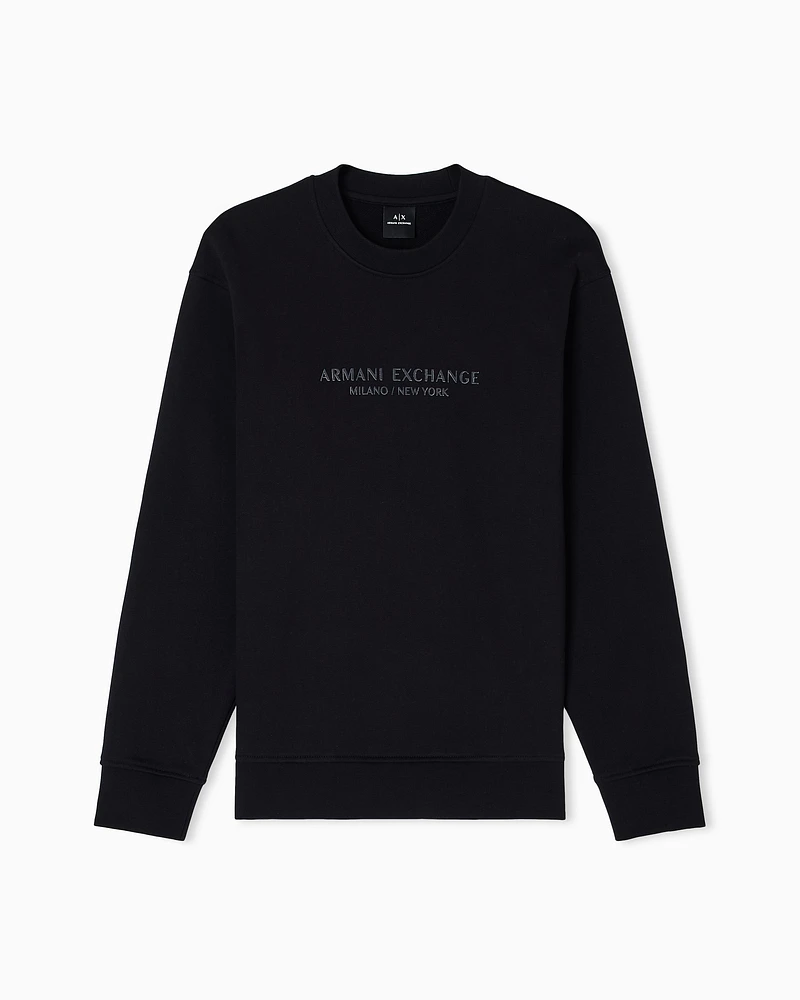 Armani Exchange - Crewneck sweatshirt with tone logo, Man, Black, Size: