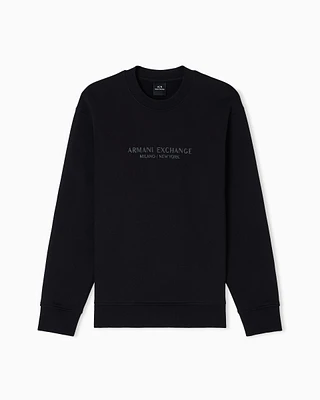 Armani Exchange - Crewneck sweatshirt with tone logo, Man, Black, Size: