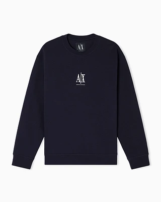 Armani Exchange - Crewneck sweatshirt with embroidered logo, Man, Navy Blue, Size: