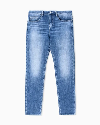 Armani Exchange - J14 skinny fit jeans stone washed cotton denim, Man, Blue, Size: