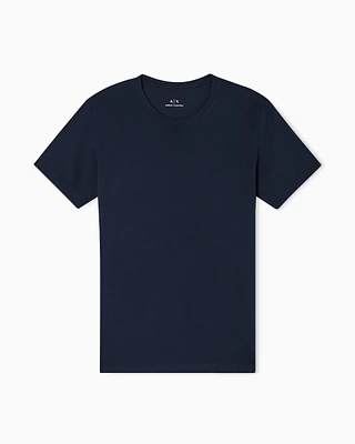 Armani Exchange - Slim fit Pima cotton T-shirt, Man, Navy Blue, Size: