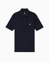 Armani Exchange - Regular fit cotton polo with logo, Man, Navy Blue, Size: