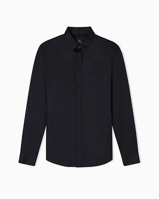 Armani Exchange - Slim fit cotton shirt, Man, Black, Size: