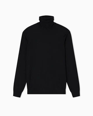 Armani Exchange - Wool Blend Turtleneck Sweater, Man, Black, Size: S