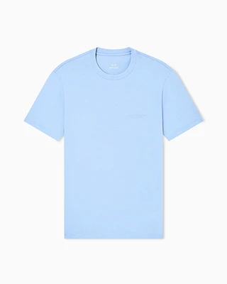 Armani Exchange - Regular fit T-shirt with logo, Man, Light Blue, Size: