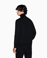 Armani Exchange - Wool Blend Turtleneck Sweater, Man, Black, Size: S