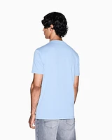 Armani Exchange - Regular fit T-shirt with logo, Man, Light Blue, Size: