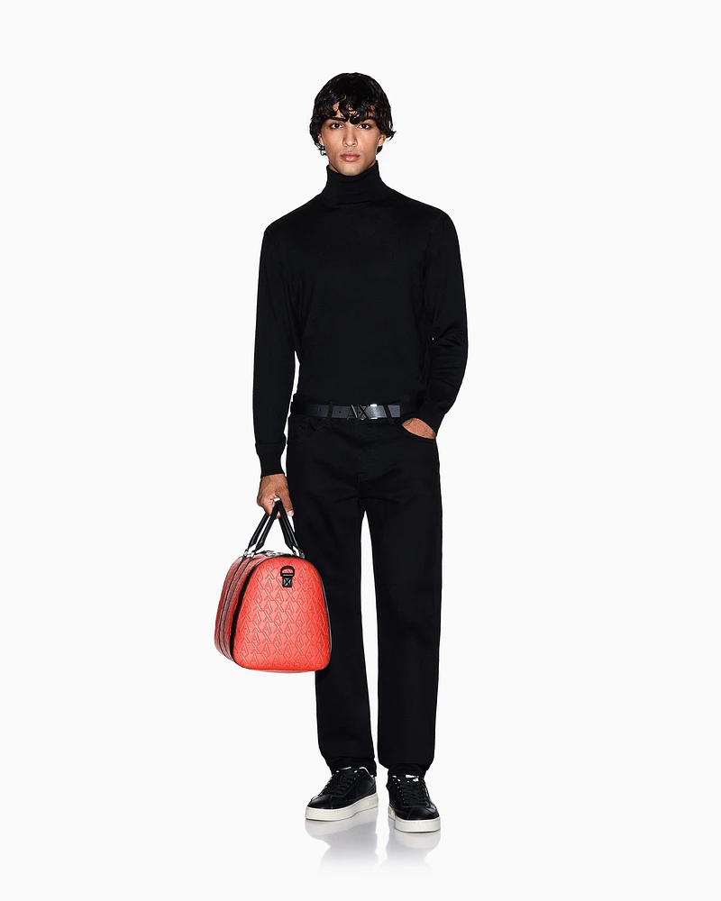 Armani Exchange - Wool Blend Turtleneck Sweater, Man, Black, Size: S