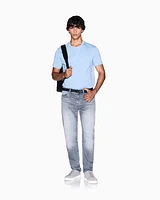 Armani Exchange - Regular fit T-shirt with logo, Man, Light Blue, Size: