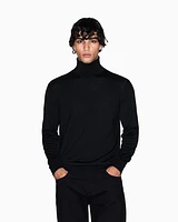 Armani Exchange - Wool Blend Turtleneck Sweater, Man, Black, Size: S