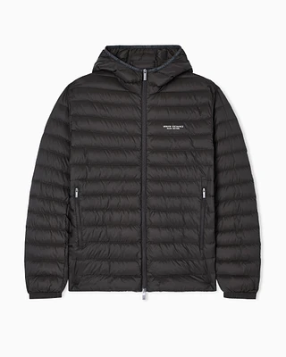 Armani Exchange - Full zip down jacket with hood, Man, Brown, Size: