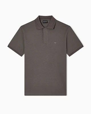 Emporio Armani - Travel Essentials piqué polo shirt, Man, Grey, Size:
