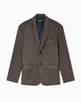 Emporio Armani - Virgin wool blazer with lapels , Man, Brown, Size: