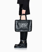 Armani Exchange - Handbag with allover logo, Woman, Black, Size: TU