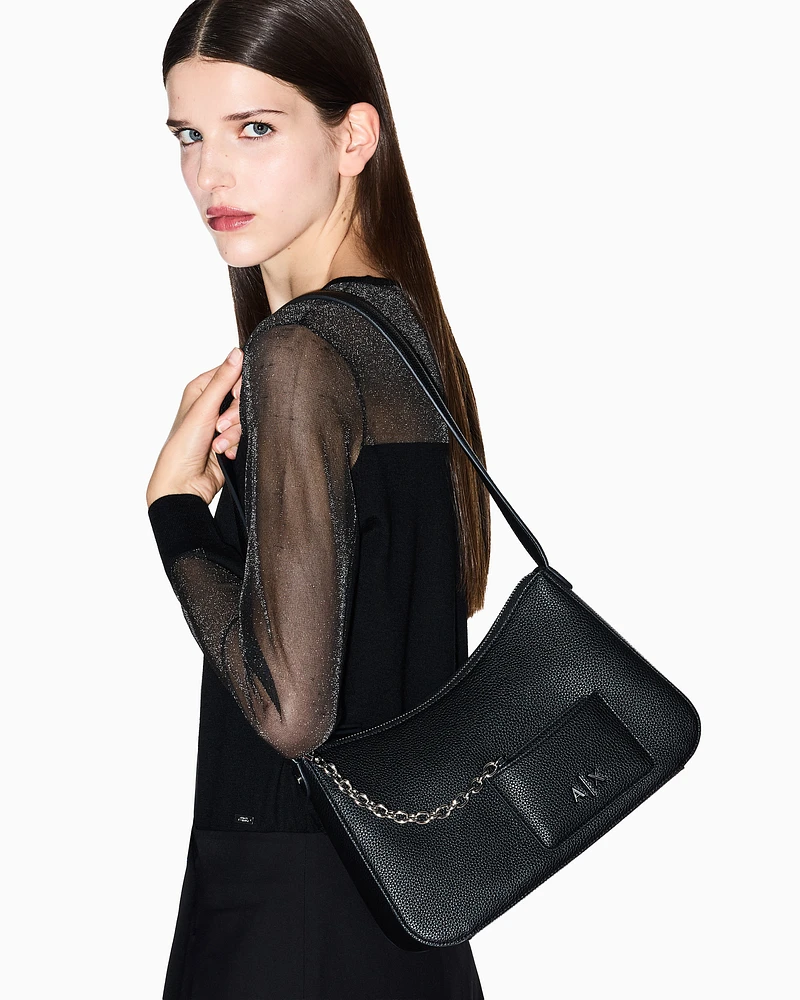 Armani Exchange - Shoulder bag with card holder, Woman, Black, Size: TU