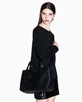 Armani Exchange - Handbag with allover logo, Woman, Black, Size: TU