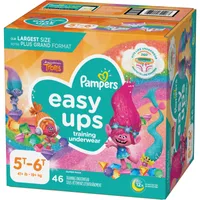Pampers Easy Ups Training Underwear Girls Size 7 5T-6T 46 Count 