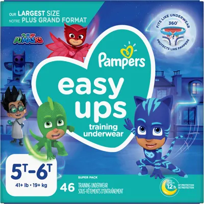 Pampers Easy Ups Training Underwear Boys Size 7 5T-6T 46 Count 