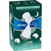 Always Infinity FlexFoam Pads for Women Size 4 Overnight Absorbency, Up to  12 hours Zero Leaks, Zero Feel Protection, with Wings Unscented, 38 Count 