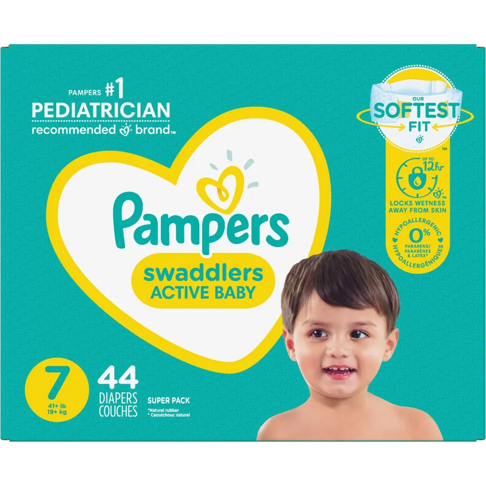 Pampers Swaddlers Active Baby Diaper Size 7 44 Count
