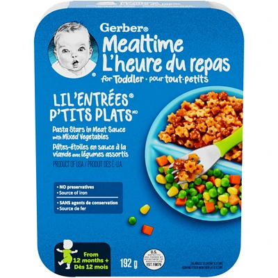 LIL' ENTRÉES Pasta Stars In Meat Sauce With Mixed Vegetables