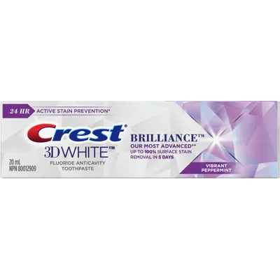Crest 3D White Brilliance Vibrant Peppermint Toothpaste 20mL