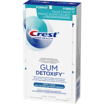 Crest Pro Health Gum Detoxify Deep Clean Toothpaste 2x110mL Twin Pack