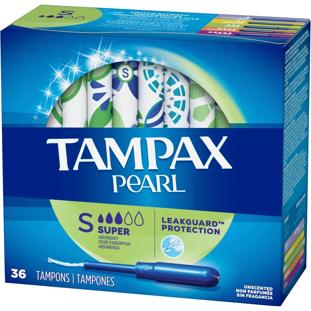 Tampax Pearl Tampons Super Plus Absorbency with LeakGuard Braid