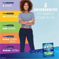 Tampax Pearl Tampons Super Absorbency with LeakGuard Braid, Unscented, 36 Count