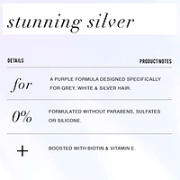 Stunning Silver Brightening Purple Shampoo for Dyed Gray and Silver Hair, Paraben Free, 285 mL