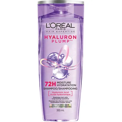 L'Oreal Paris Hair Expertise Hyaluron Plump Shampoo with Hyaluronic Acid for Dry Hair, Adds Moisture, For Hair Hydration