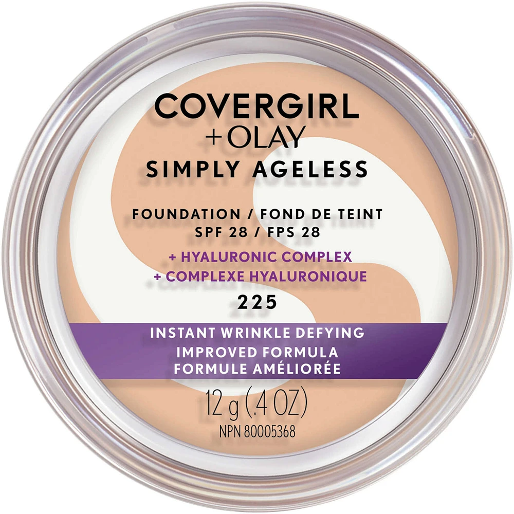 Simply Ageless Instant Wrinkle Defying Foundation With Hyaluronic Complex, Vitamin C, and Niacinamide - Spf 28, 100% Cruelty-Free