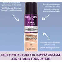 Simply Ageless 3-in-1 Liquid Foundation Infused with Hyaluronic Complex, Vitamin C and Niacinamide -  Hydrating Formula, 100% Cruelty-Free