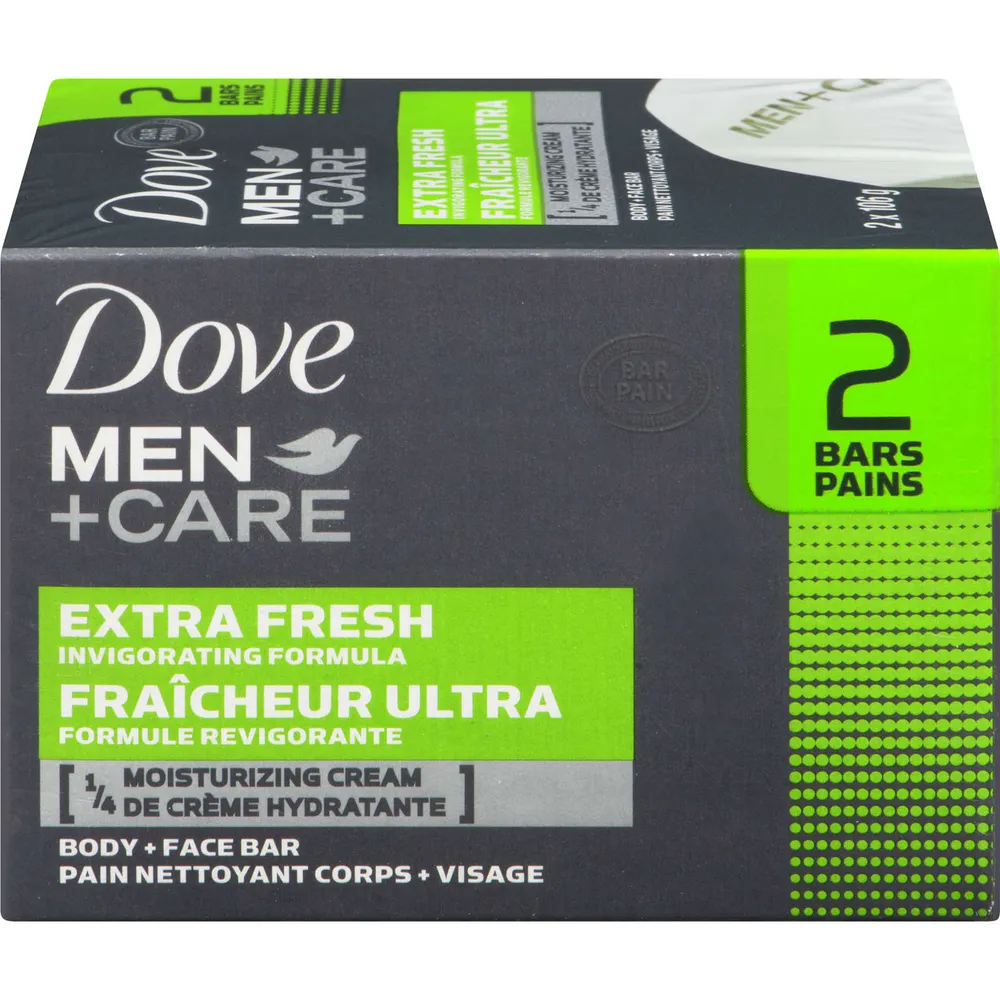 Dove Men+Care Body and Face Bar Aqua Impact, 4 oz, 6 Bars, Bar Soap & Body  Wash