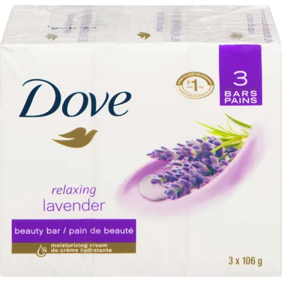 Dove Relaxing Beauty Bar for dry skin Lavender 106 g 3 count